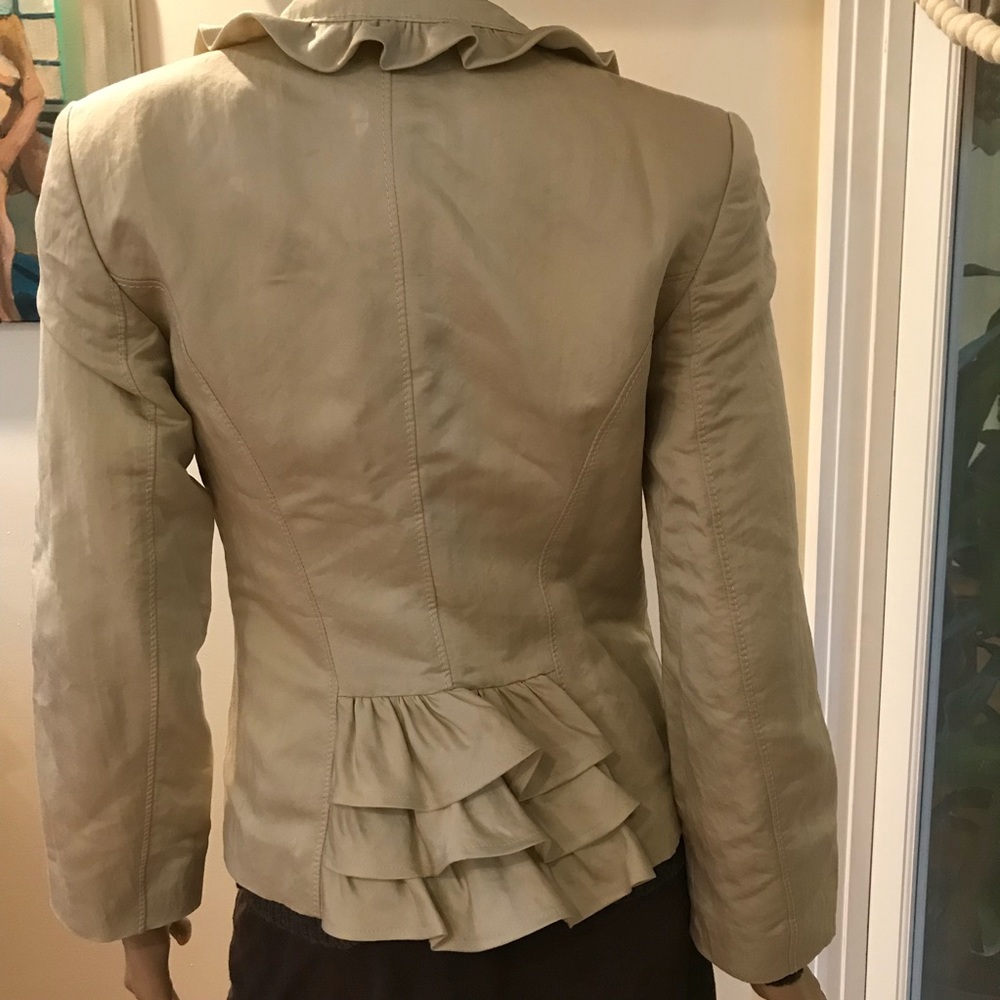 Cream European Ruffle Blazer - Picture 1 of 3